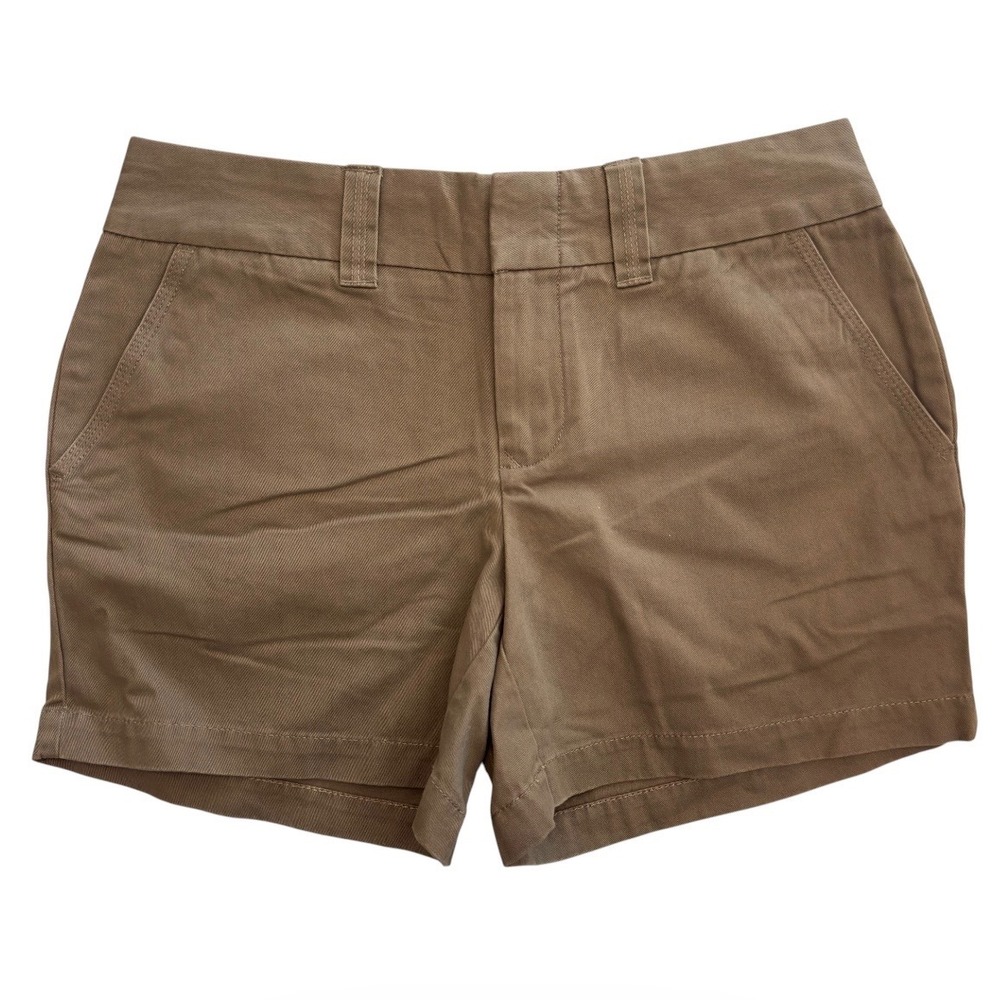 Tommy Hilfiger Womens Khaki Chino Shorts Brown Cotton Twill Size 4 NWT M30617668